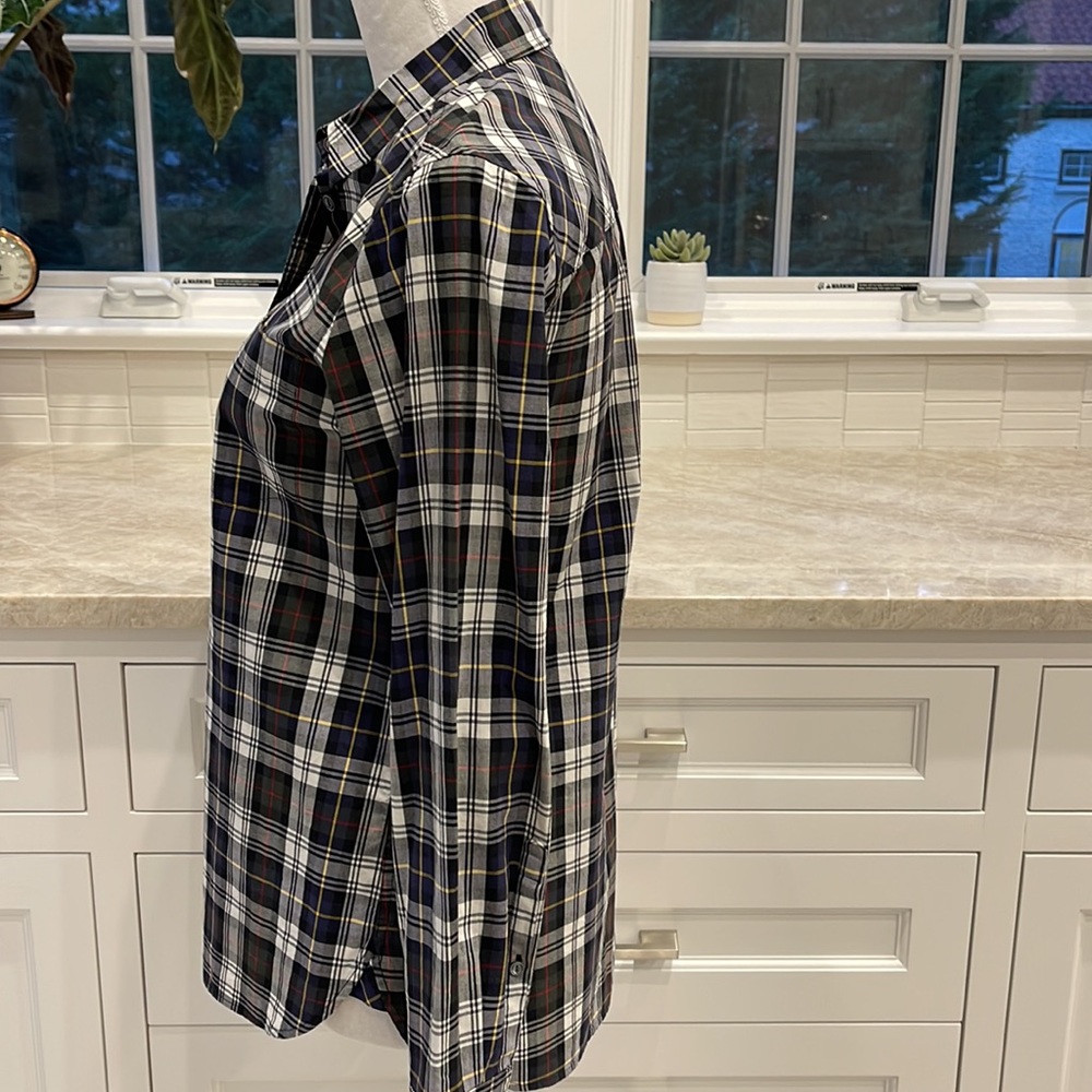 J. Crew Perfect navy tartan plaid shirt - Picture 6 of 12